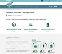 Aperçu de la page sur l'environnement, l'énergie, le climat, 3 priorités pour l'Europe