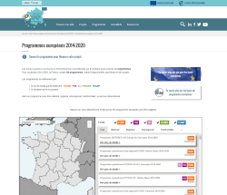 Aperçu de la page Programmes européens 2014-2020